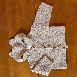 Bellini Baby Knit Sweater with cute hood with bear ears, natural tan color
